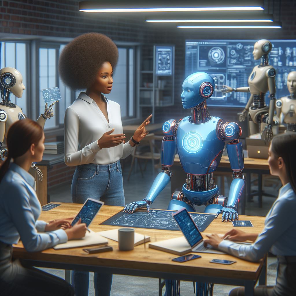 Explore AI on the Job: Navigating the Future of Work. Collaborative environments where humans and robots thrive. Discover essential skills for success in the age of Artificial Intelligence.